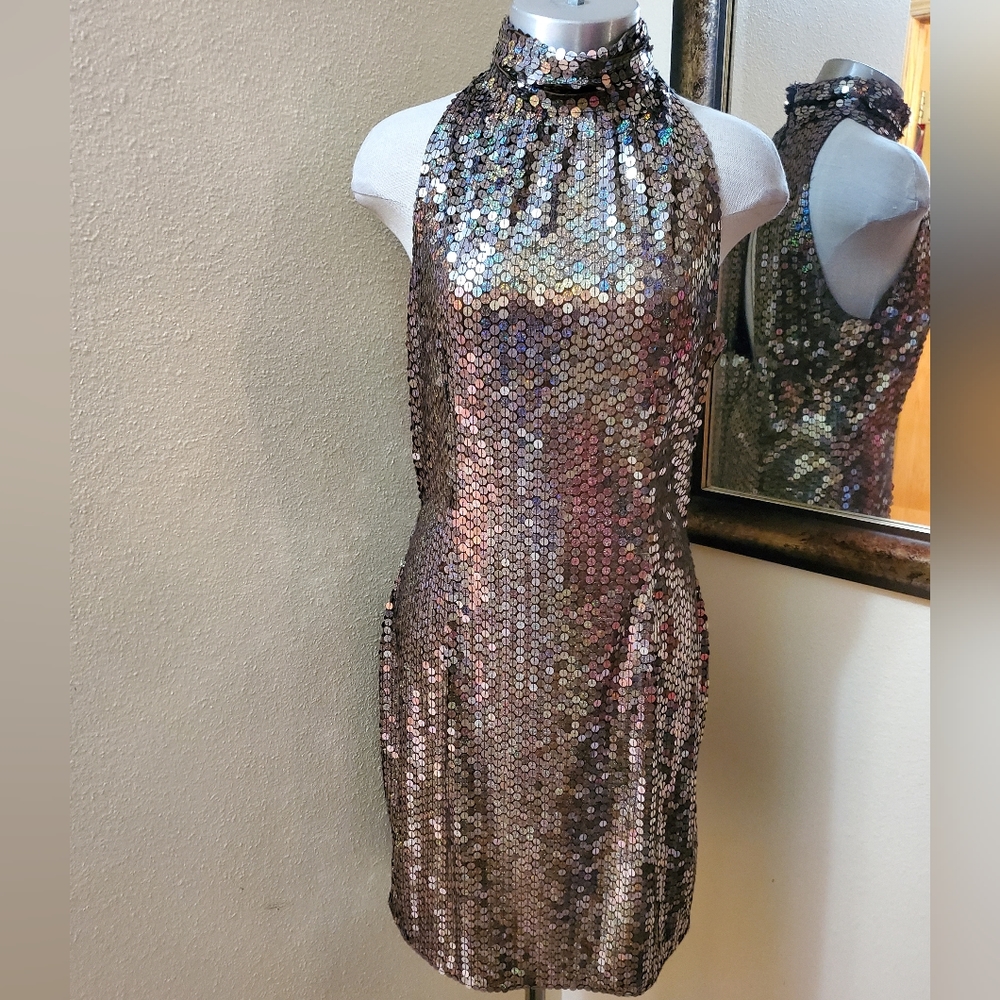 Vintage Niteline Della Roufogali Irradecent Sequin Dress Size 12